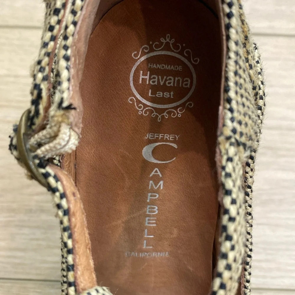 Jeffrey Campbell |‎ Foxy Espadrille | Tweed Jute Platform Heels